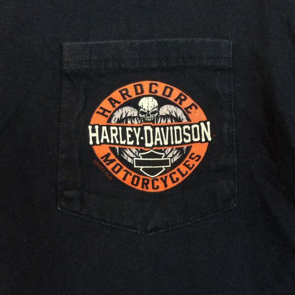 VTG Harley Davidson Crop Shirt Women L Black Seminole Indian Florida RK Stratman - Picture 4 of 9